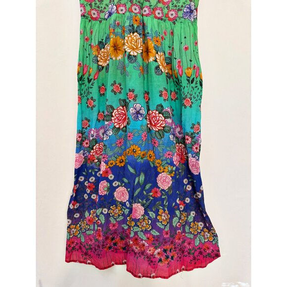 Johnny Was Rainbow Flower Ruffle Dress sz L - Picture 11 of 13